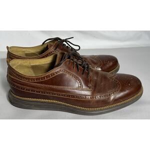 Cole Haan Original Grand Mens 11M Brown Leather Wingtip Oxford Dress Shoes